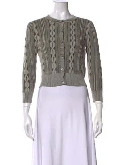 Pre-owned Vera Wang Patterned Open Front Sweater In Multicolor