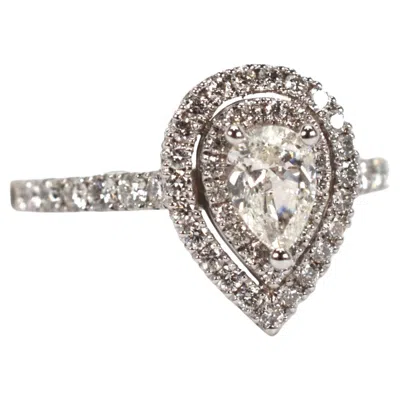 Pre-owned Vera Wang Pear Shaped Diamond Engagement Ring  1-1/5 Ct Tw 14k White Gold