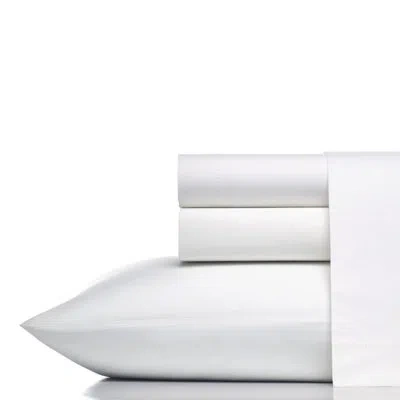 Vera Wang Perfect Percale 400 Thread Count Cotton Sheet Sets In White,white