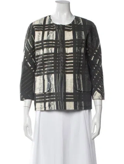 Pre-owned Vera Wang Printed Evening Jacket In White