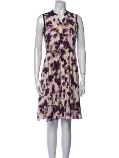 Pre-owned Vera Wang Printed Knee-length Dress In Multi