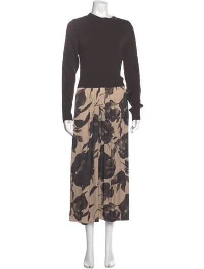 Pre-owned Vera Wang Printed Long Dress In Multi
