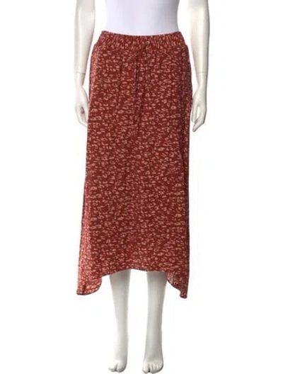 Pre-owned Vera Wang Printed Midi Length Skirt In Red