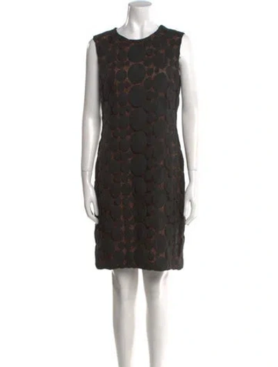Pre-owned Vera Wang Printed Mini Dress In Black