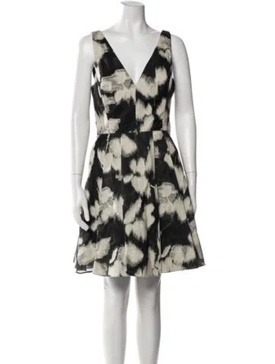 Pre-owned Vera Wang Printed Mini Dress In Multi