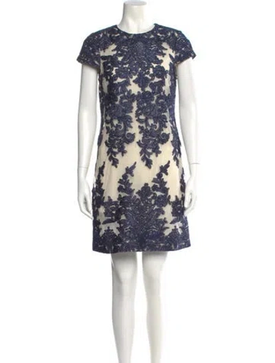 Pre-owned Vera Wang Printed Mini Dress In Neutral