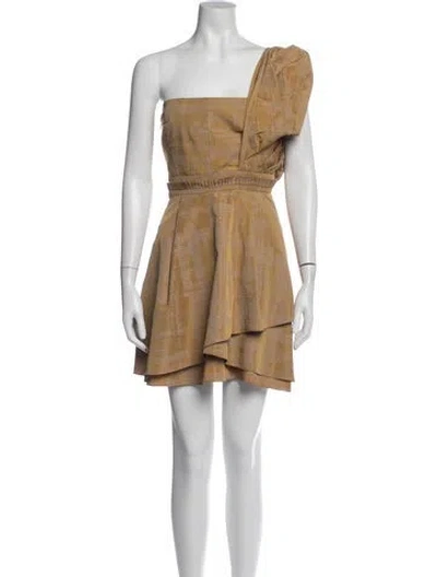 Pre-owned Vera Wang Printed Mini Dress In Neutral