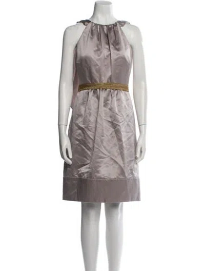 Pre-owned Vera Wang Printed Mini Dress In Pink