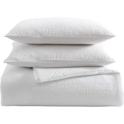 Vera Wang Puckered Duvet Set In White