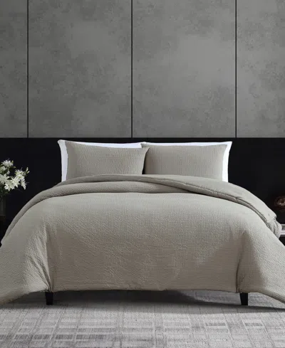 Vera Wang Puckered Texture 3-pc. Comforter Set, Queen In Silver Leaf