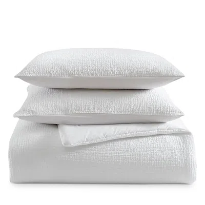 Vera Wang Puckered Textured 3 Piece Comforter Set, King In White