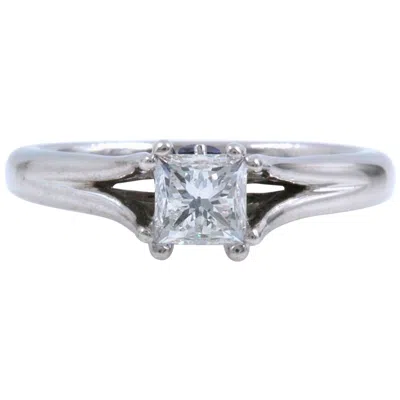 Pre-owned Vera Wang Ring Love Collection 0.85 Carat Solitaire Split Shank 18 Karat Wg In Multi