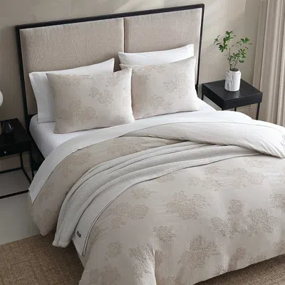 Vera Wang Roses Jacquard 3 Piece Duvet Cover Set, Queen In Neutral