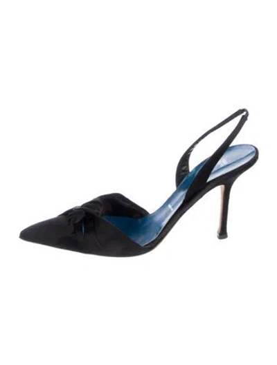 Pre-owned Vera Wang Satin Crystal Embellishments Slingback Pumps In Multi