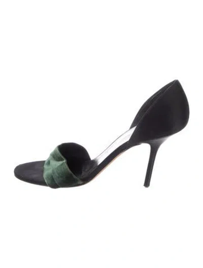 Pre-owned Vera Wang Satin Sandals In Black