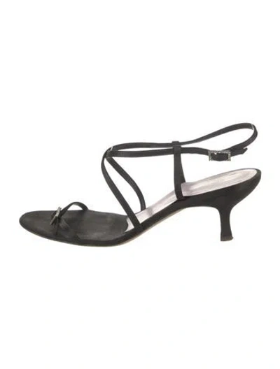 Pre-owned Vera Wang Satin Sandals In Grey
