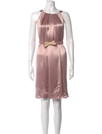 Pre-owned Vera Wang Scoop Neck Knee-length Dress In Pink