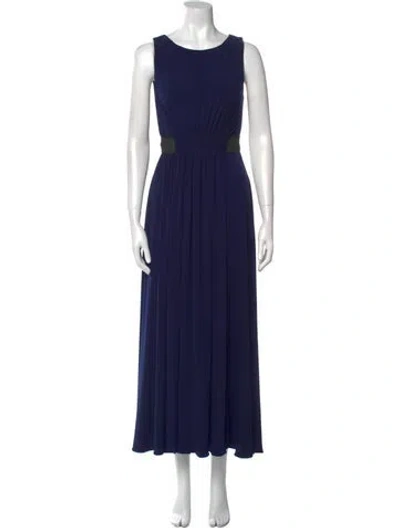Pre-owned Vera Wang Scoop Neck Long Dress In Blue