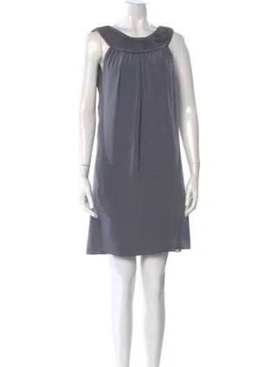 Pre-owned Vera Wang Scoop Neck Mini Dress In Gray