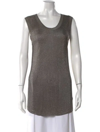 Pre-owned Vera Wang Scoop Neck Sleeveless Top In Gray