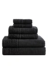 Vera Wang Sculpted Pleat 6-piece Bath Towel, Hand Towel & Washcloth Set In Gray