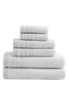 Vera Wang Sculpted Pleat 6-piece Bath Towel, Hand Towel & Washcloth Set In Gray