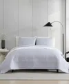 Vera Wang Seersucker Stripe Quilt Set In White