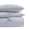 Vera Wang Seersucker Stripe 3 Piece Quilt Set, Queen In Rain Blue