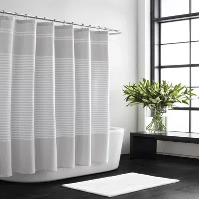Vera Wang Seersucker Striped 100% Cotton Shower Curtain