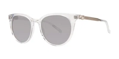 Vera Wang Shamari Crystal Women's Sunglasses Clear Size 51 In Transparent