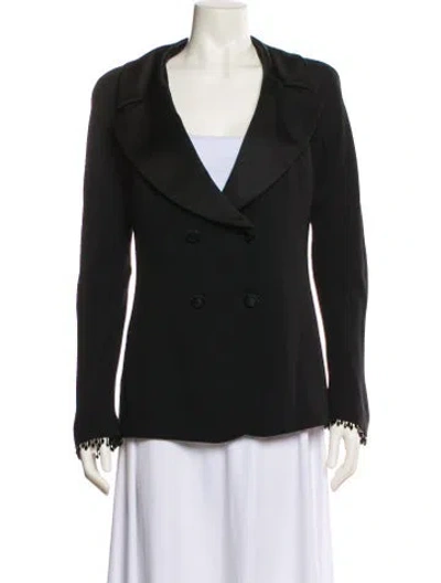 Pre-owned Vera Wang Silk Blazer In Black
