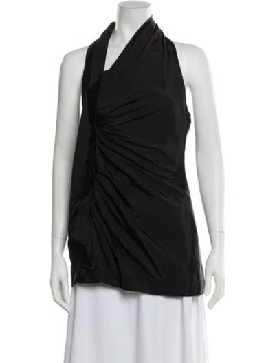 Pre-owned Vera Wang Silk Halterneck Top In Black