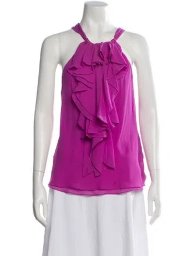 Pre-owned Vera Wang Silk Halterneck Top In Purple