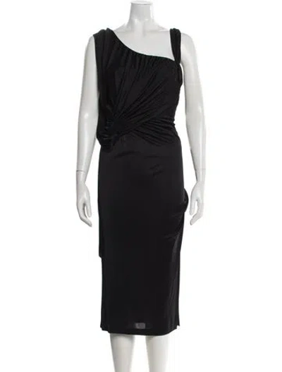 Pre-owned Vera Wang Silk Knee-length Dress In Black