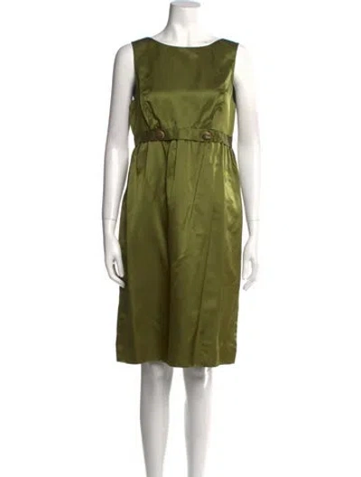 Pre-owned Vera Wang Silk Knee-length Dress In Blue