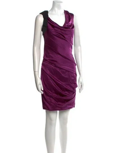 Pre-owned Vera Wang Silk Knee-length Dress In Multi