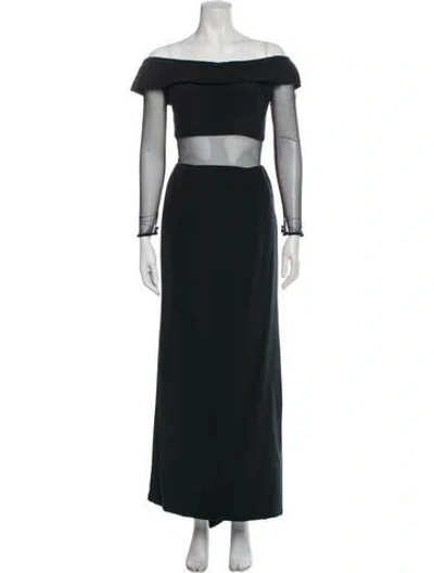Pre-owned Vera Wang Silk Long Dress In Black