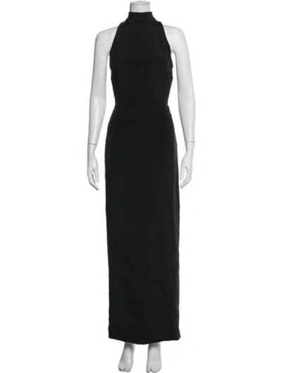 Pre-owned Vera Wang Silk Long Dress In Black