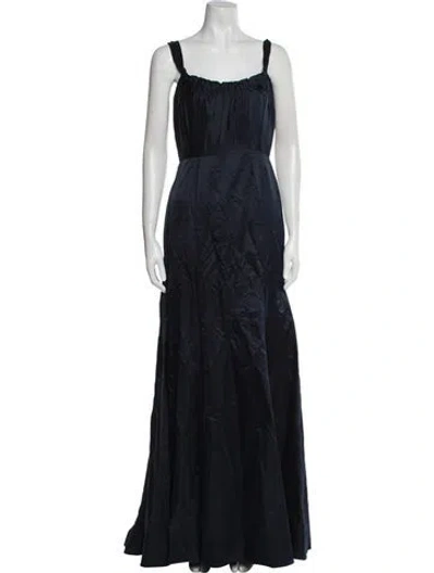 Pre-owned Vera Wang Silk Long Dress In Blue