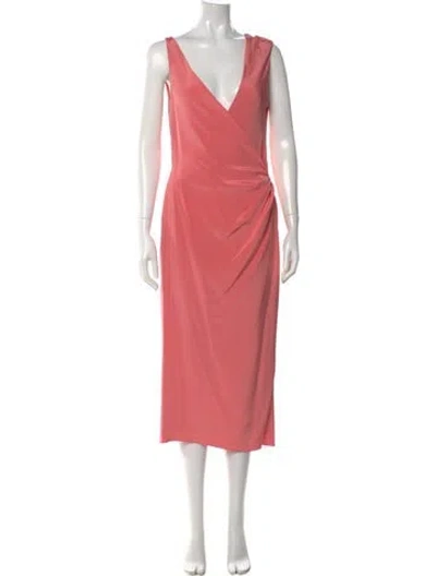 Pre-owned Vera Wang Silk Long Dress In Pink