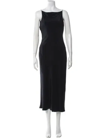 Pre-owned Vera Wang Silk Midi Length Dress In Black