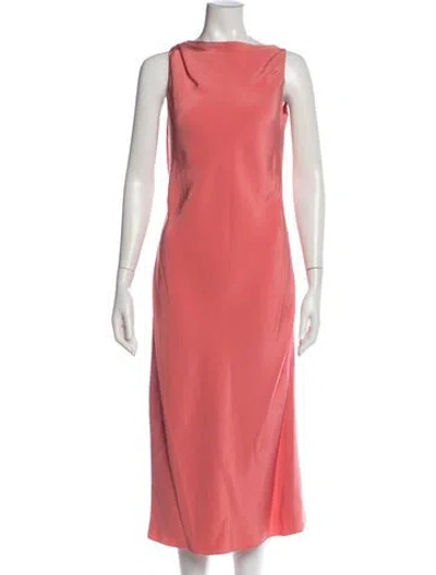 Pre-owned Vera Wang Silk Midi Length Dress In Pink