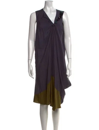 Pre-owned Vera Wang Silk Midi Length Dress In Purple