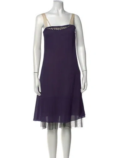 Pre-owned Vera Wang Silk Midi Length Dress In Purple