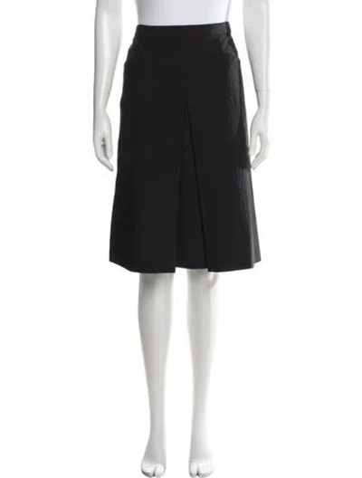 Pre-owned Vera Wang Silk Midi Length Skirt In Black