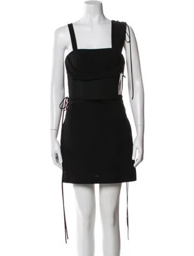 Pre-owned Vera Wang Silk Mini Dress In Black