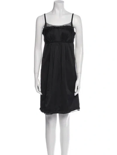 Pre-owned Vera Wang Silk Mini Dress In Black