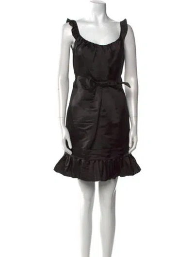 Pre-owned Vera Wang Silk Mini Dress In Black