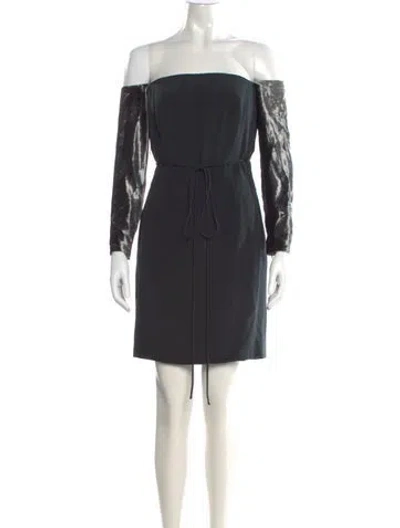 Pre-owned Vera Wang Silk Mini Dress In Black