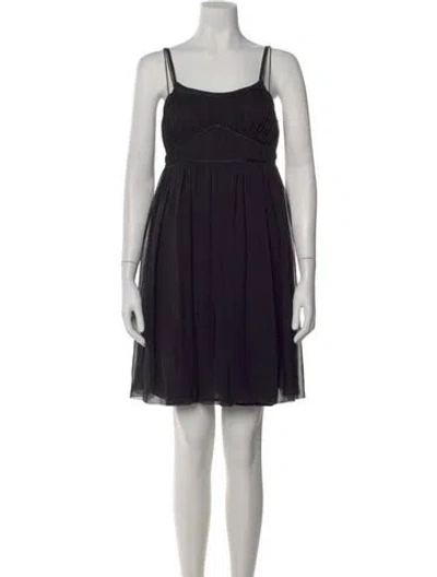 Pre-owned Vera Wang Silk Mini Dress In Black